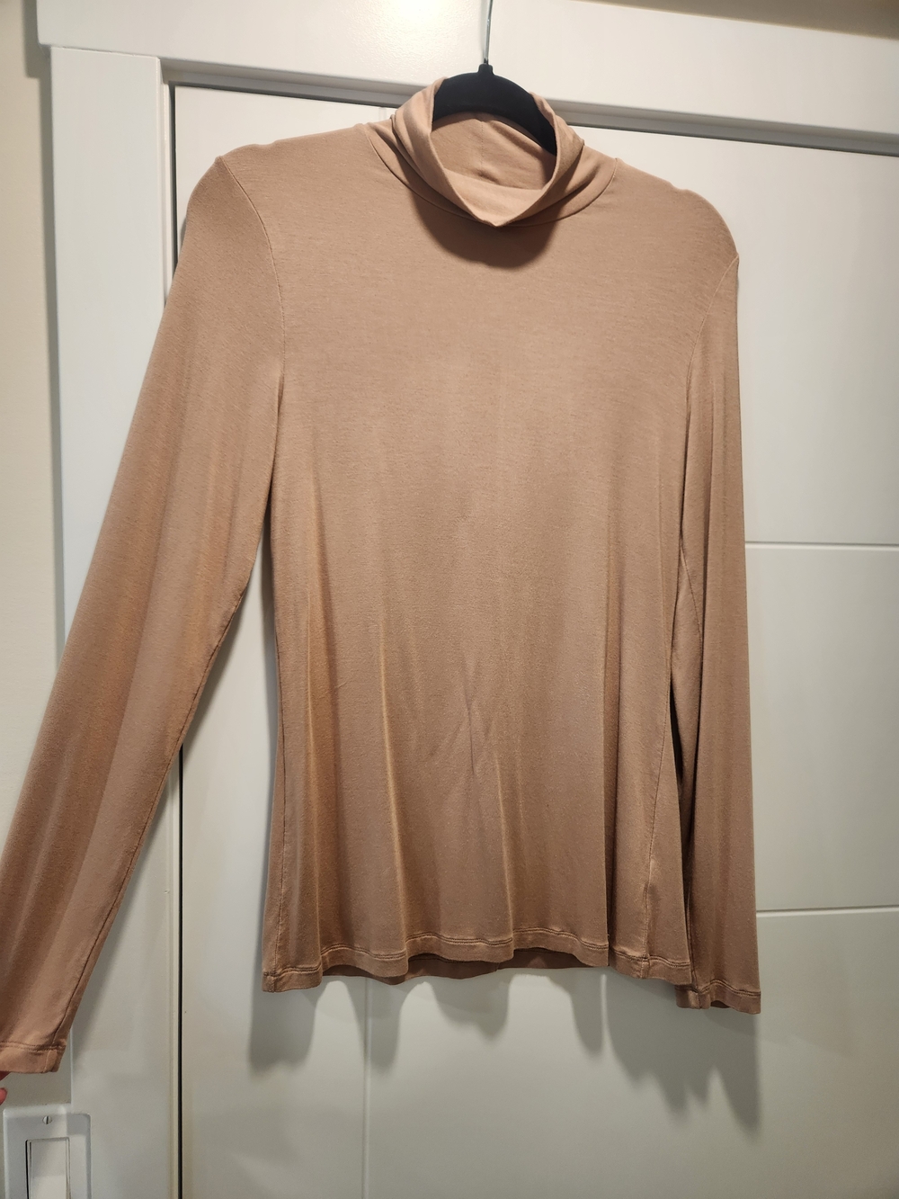 Light Tan Turtleneck Long Sleeve Top